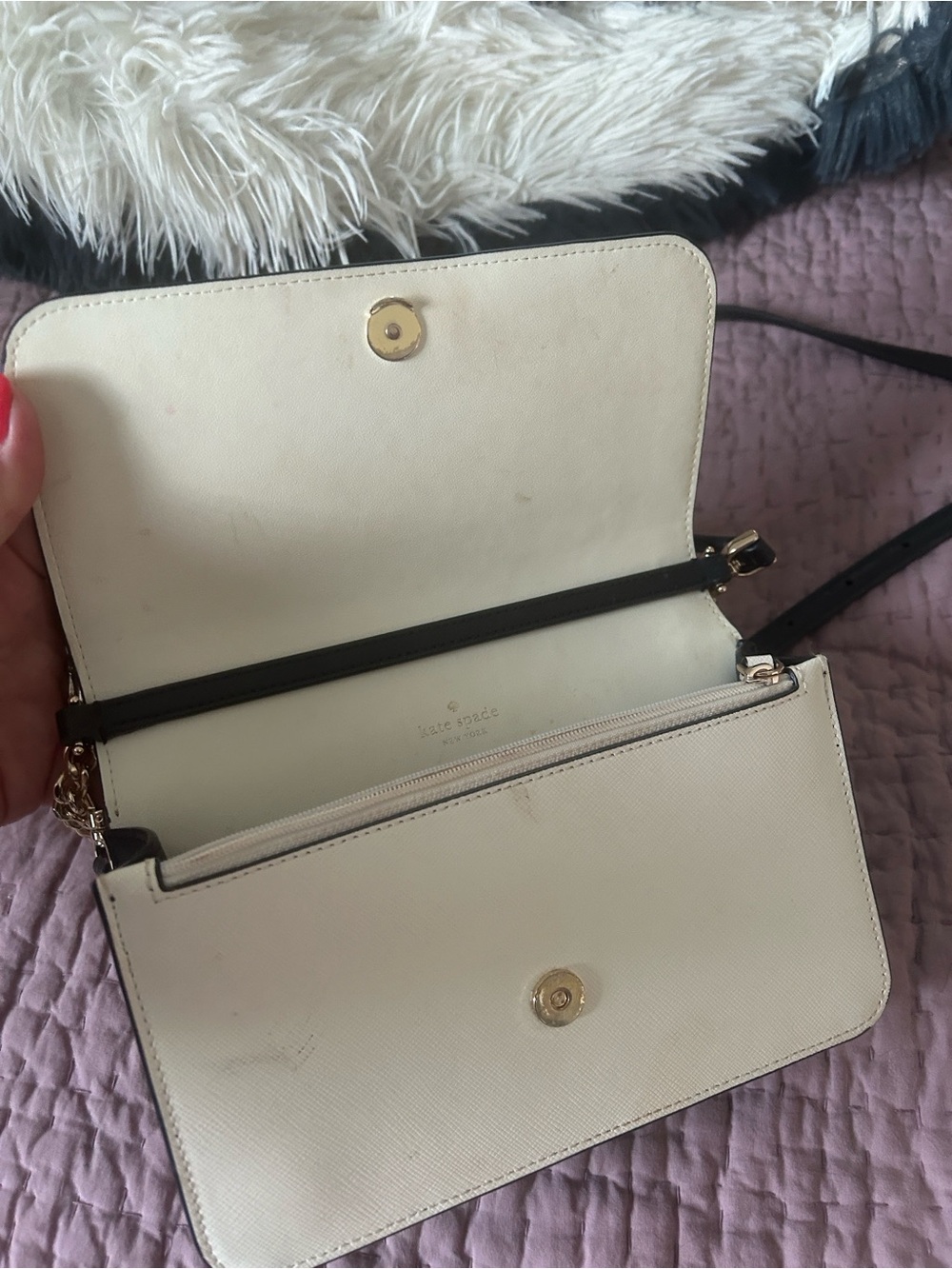 Kate Spade Two-Tone Brown & Cream - gold Chain Strap Crossbody - Picture 6 of 12